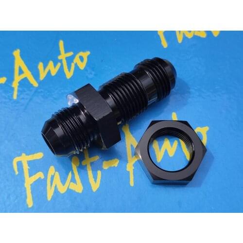 Straight 6an an6 an 6 9/16unf thread Flare Bulkhead with bulkhead nut adaptor adapter hose end fitting