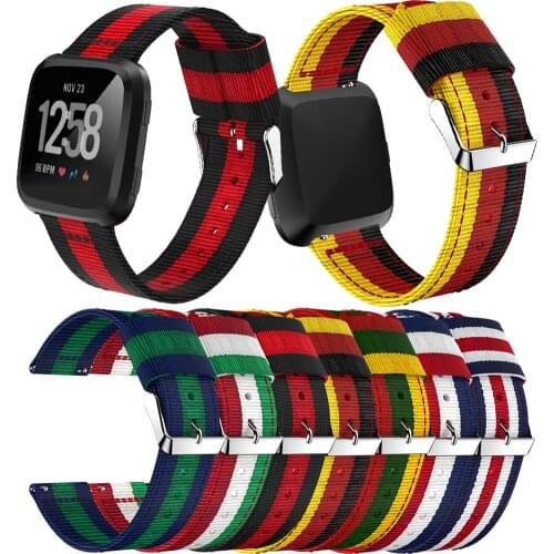 Nylon Canvas Straps For Fitbit Versa 2/Versa Lite Smart Watch Band Replaceable Bracelets Replacement Accessories Versa2 Correa