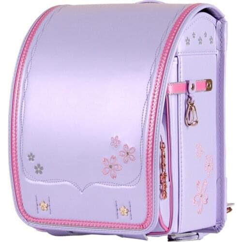 Luxury School Bag for Teenagers Girls Embroidery Flowers Backpack 8-14 Year Old Children Waterproof PU Orthopedic Schoolbags