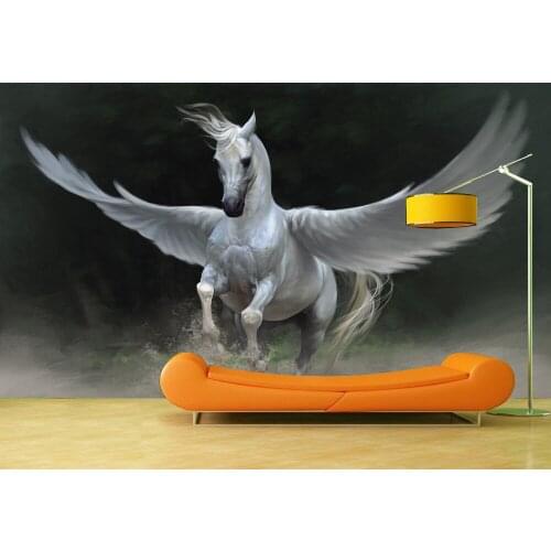 Custom Wallpaper Murals Flying Horse Self Adhesive Vinyl Wall Sticker Wall Paper Art Wall Painting Living Room