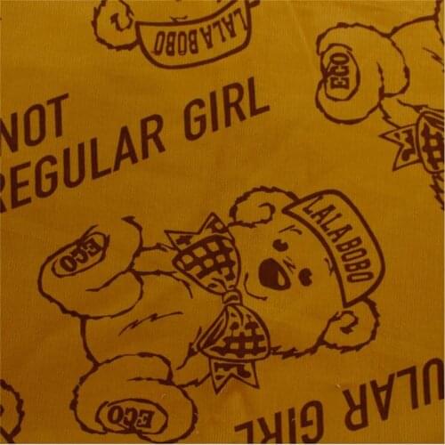 Cute cartoon bear corduroy printed cotton fabric for dress casual wear toys childrens clothing DIY sewing material by the meter