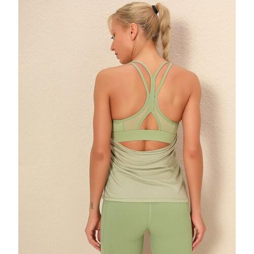 Backless Sports Bra Hollow Out Sports Blouses Breathable Tank Workout Tops Quick Dry Women Gym Yoga T-shirt Fitness Active Wear