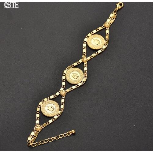 Turkish Women Interactive Chain Exquisite Coin Bracelet Golden Muslim Islam Bracelet Accessories Jewelry Does Not Fading
