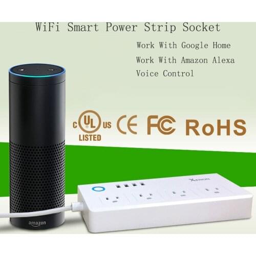 Eruiklink US Smart Power socket plug 10A 4 AC 4 USB WiFi Smart Power Strip Electrical Socket work with alexa echo google home