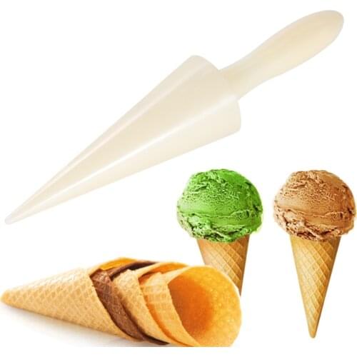 Waffle Roller ABS Kitchen Supplies DIY Baking Tool Ice Cream Mold Egg Roll Tool 1Pcs Cooking Omelet Maker Cone Shape White