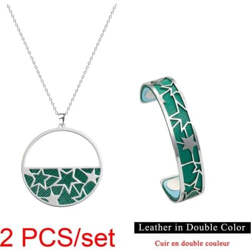 Legenstar Argent Bracelets & Bangles Necklace Set For Women Bijoux Stainless Steel Bracelet Manchette Interchangeable Leather