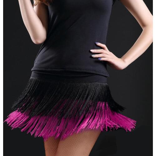 New Arrive Women Latin Dance Competition Costumes Skirt Girls Double Tassel Latin Skirt Dance Fringe Adult Lady Dancing Skirt