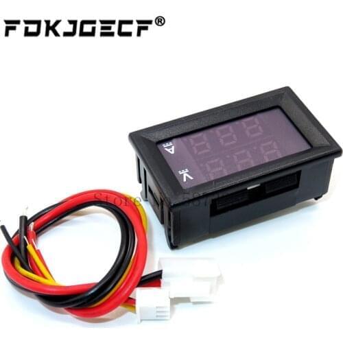 DC 0-100V 10A Voltmeter Ammeter Red+ Blue LED Amp Dual Digital Volt Meter Gauge LED display Meter Amperemeter Voltage Indicator