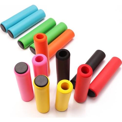 1Pair Cycling Bike Bicycle Silicone Grips Mountain Bike Handlebar Soft Ultralight Grips Anti-skid Shock-absorbing Bike Part