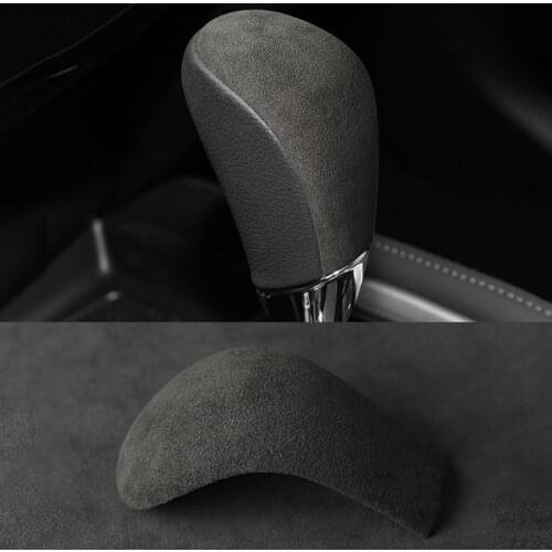 1pcs Turn Fur Alcantara Car Gear Shift Knob Cover Sticker Auto Interior Decals For Nissan Altima Juke Sentra B18 2019-2021