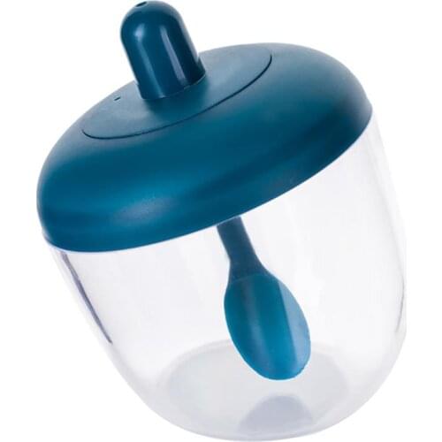 1pcs Plastic Salt Pepper Seasoning Box for Outdoor Camping Picnic BBQ Reusable Portable Spice Bottle Jar with Spoon