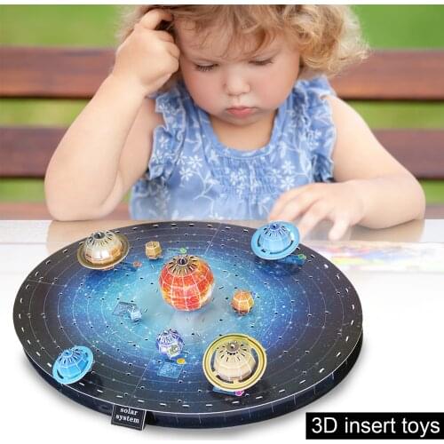 146Pcs Child 3D Planets Solar System Model Paper 3D Puzzle Toys For Children Astronomy Learning Early Educational Puzzles Toy