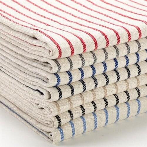 150cm width cotton linen stripe jacquard weave printed Fabric Cloth home bag table cloth Garments Crafts Accessories BH20