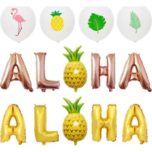 16 Inch Summer Theme Hawaii Party ALOHA Pineapple Foil Balloon Aluminum Ballons Birthday Dancing Pool Party Decor