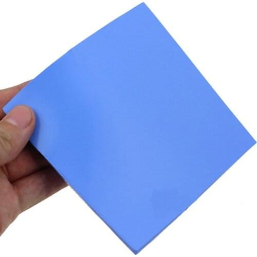 2 Pcs 1mm Thickness 100mm x 1.0mm Blue Thermal Compounds GPU CPU Heat Sink Cooling Conductive Silicone Pad 100mm*100mm*1mm