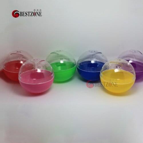 30pcs 85mm PP with PS half transparent and half colorful Plastic balls; Toy capsules for the vending machine