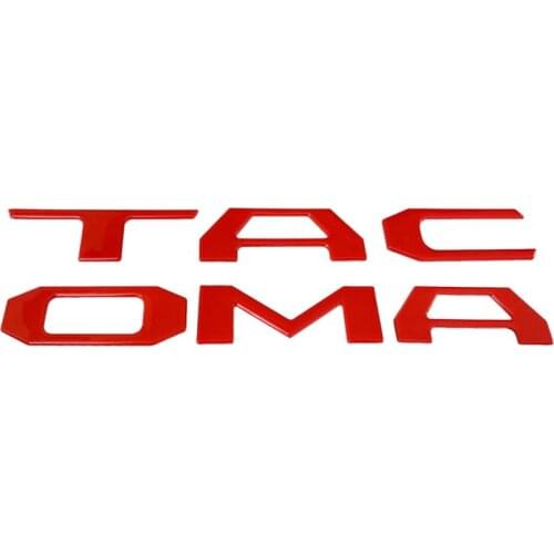 3D Raised Tailgate Insert Letters Emblem Fit for 2014-2019 Toyota Tacoma-Gloss Red