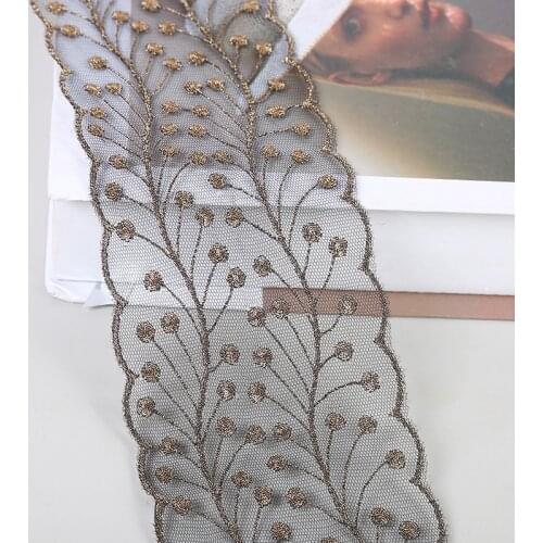 4yards Gold Gypsophila DIY Bilateral Lace Ribbon Lace Trim Band for Sewing Crafts Sewing Underwear Decoration Smooth Soft