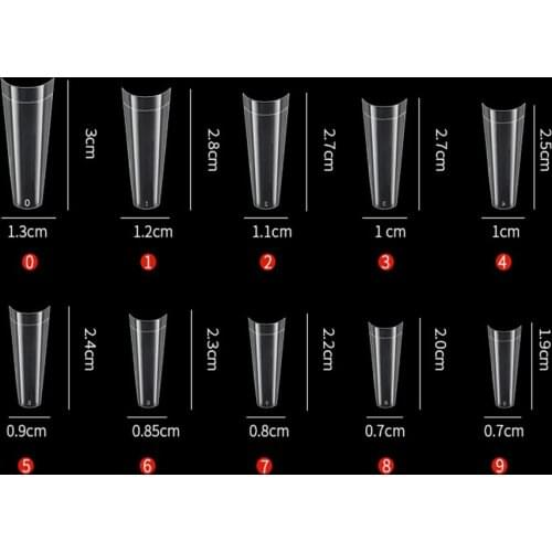 500pcs/Bag Nail Tips Half Acrylic French Coffin False Nails UV Gel Manicure Tool for nail salon