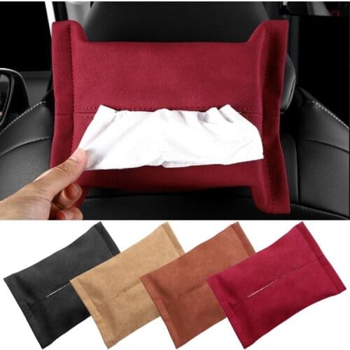 Car Suede Tissue Bag Decoration Storage Box for Audi BMW Toyota Hyundai Nissan Cadillac Land Rover Automobile Accessories