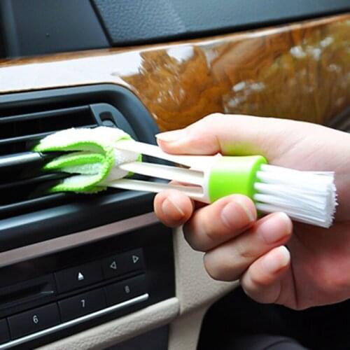 Car Air-conditioner Outlet Cleaning Autotools 2 In 1 Double Slider Window Keyboard Cleaning Brush Auto Car Accessories Cleaner