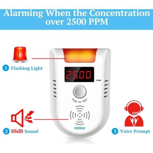 KERUI Wireless Home GSM WIFI Security Gas Detector Leakage Detector Built in Siren With Outdoor Solar Siren