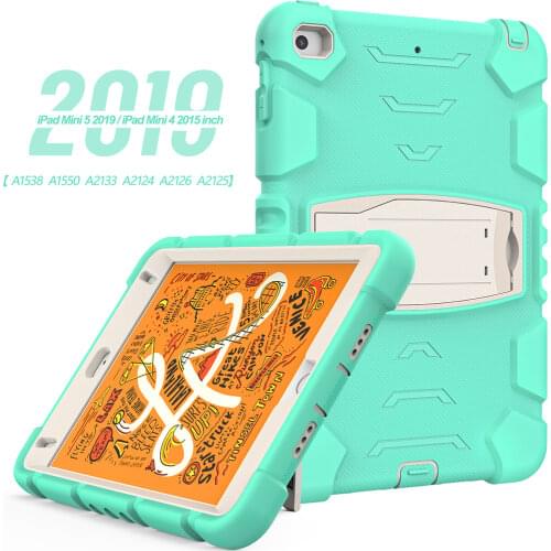 For iPad mini5 7.9"Three Layer Hybrid Hard Plastic Cover Child Case for iPad mini4 New tablet protective sleeve Bracket function