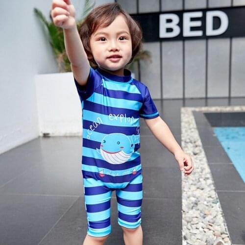 Bathing Kids Boy Wetsuit For Boys Fashion Swimsuit Swimming Party Bathing Children Boys Sunscreen Swimwear 1-6Year Cartoon