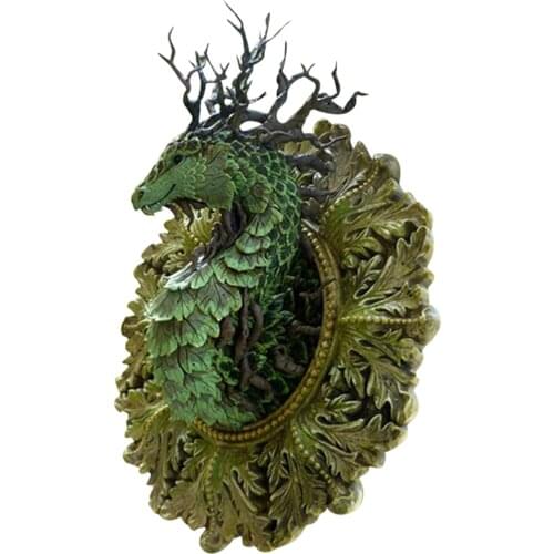 Forest Dragon Resin Figurines Wall Decor Animal Sculpture Figurine Home Office Garden Wall Art Decoration Ornaments