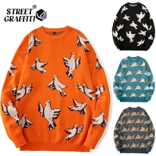 S.T.G Branded Men’s Cotton Harajuku Sweater Oversized Winter Clothing Fashion Knitted Women Pullover Sweater 2021 Jumpers Male