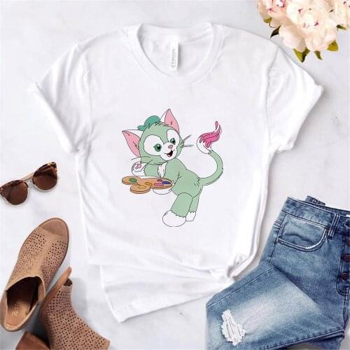 New Kawaii Duffy Disney Bear T Shirt Women Fashion Harajuku Short Sleeve Girls Graphic Tshirt White T-shirt Tops Dropship