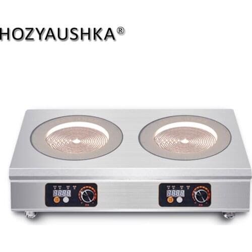 HOZYAUSHKA 2000W high-power double-head titanium crystal panel electric ceramic stove knob + button control
