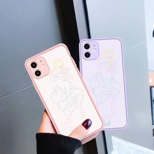 Jamular Minimalist Line Art Men and Women Phone Cases for iPhone 12 Mini 11 Pro X XS XR Max 7 8 6 6S Plus SE 2020 Back Cover