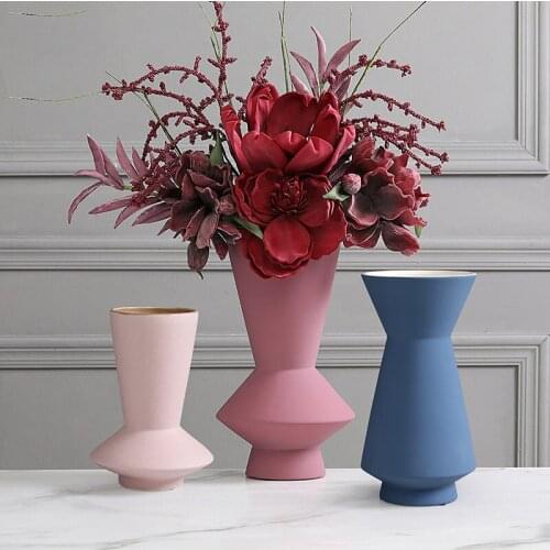 Nordic Ceramic Vase Ornaments Home Livingroom Flower Arrangement Figurines Craft Hotel Shop Office Desktop Furnishing Decoration