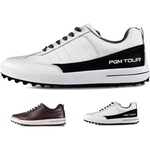 PGM Genuine Leather Golf Shoes Men Waterproof Outfoor Sports Sneakers Spikes Non-slip Breathable Golf Shoes