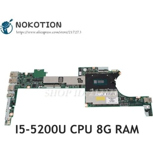 NOKOTION For HP X360 G1 13-4003DX Laptop Motherboard I5-5200U CPU 8G RAM 801506-501 801506-601 801506-001 DA0Y0DMBAF0