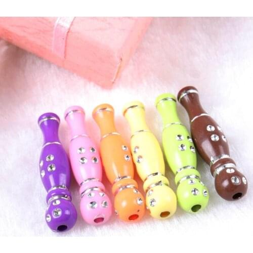 Mix Vintage Silver Stripe Acrylic Spacer Beads For Bracelet Necklace Jewelry Making DIY 35x8mm 25pcs/lot 2018 New