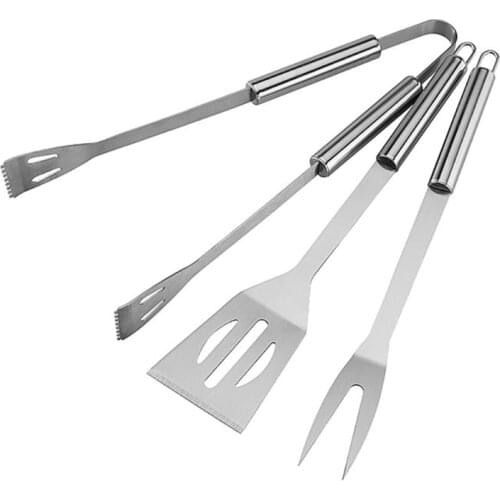BBQ Tool Set,3pcs Professional Stainless Steel Grill Accessories Set Barbecue Grilling Utensils Kit Spatula Tongs Fork for Party