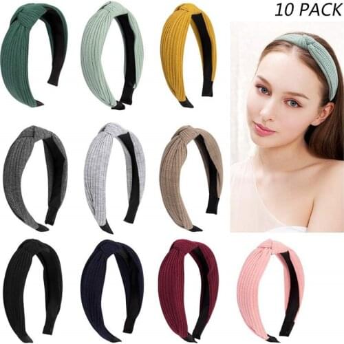 New Knot Cross Solid Fashion Hair Band Knitted Girls Bow Hair Hoop Hair Bezel Soft Suede Knotted Headband Hair Accessories