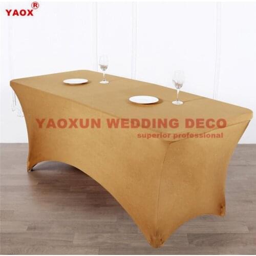 Wholesale Price Spandex Table Cover Rectangle Lycra Home Kitchen Dining Table Linen Cloth Dj Wedding Tablecloth