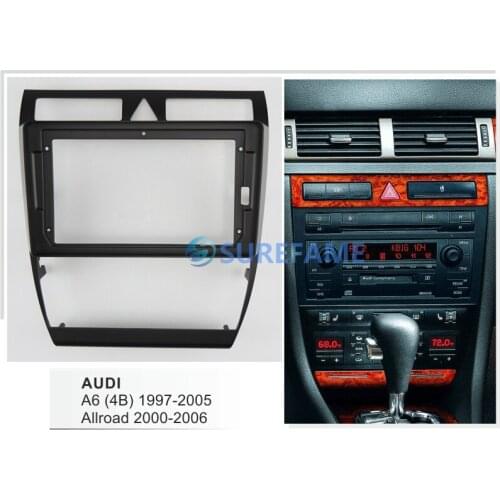 9 inch Car Fascia Radio Panel for AUDI A6 (4B) 1997-2005, Allroad 2000-2006 Dash Kit Install Facia Console Bezel Adapter Plate