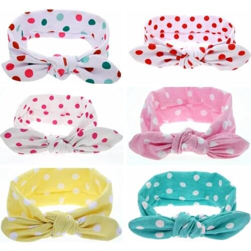 10pcs polka dot Headwrap Turban Twist Hair bands Head Wrap Twisted Knot Soft Multicolor Wave point Headbands Bandana FD6628