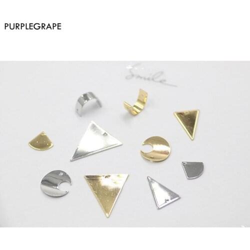 PURPLEGRAPE Minimalist copper c ring geometry DIY handmade earrings material accessories pendant a pack of 8