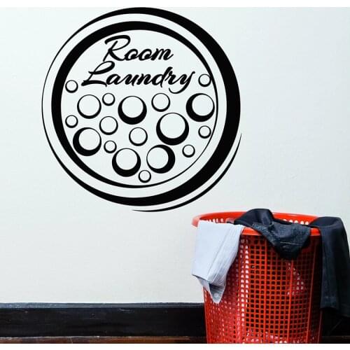 Laundry Room Wall Decal Cleaning Clothes Service Bubble Circle Vinyl Window Stickers Art Mural Waterproof Interior Decor M191