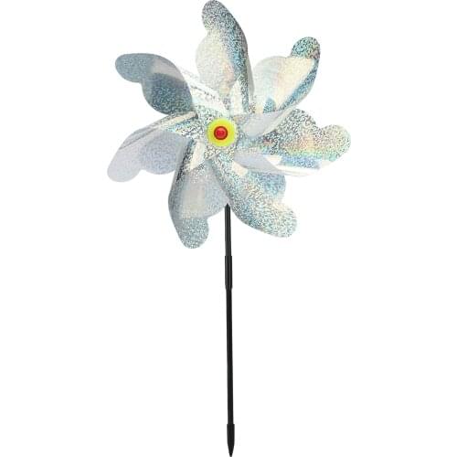 Reflective Pinwheels Bird Repellent Silver Wind Turning Big Windmill Thicken For Garden Decor Laser