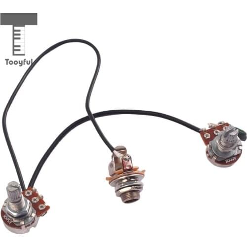Tooyful Single Coil Pickup Wiring Harness 1 Tone 1 Volume & Jack for 3/4 String Cigar Box Guitar Parts
