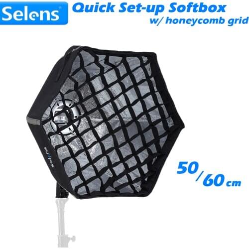 Selens Foldable Quick Set-up Softbox Hexagon Light Modifier with Universal Mount for Speedlite Photographic Studio Accessories