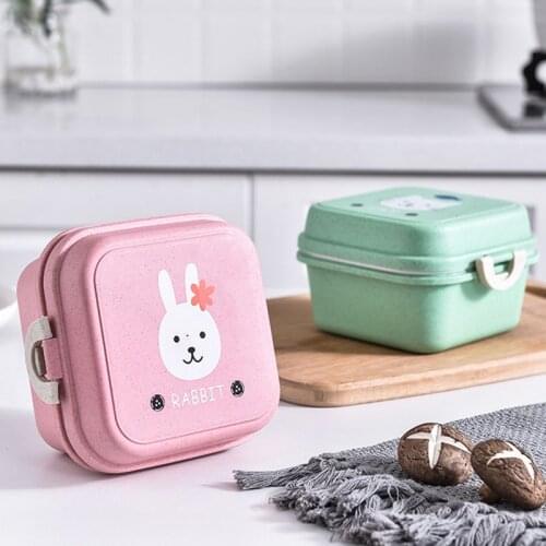 High Quality Cartoon Animals Lunch Box Bento Lunch Container Food Container Japanese Style Plastic Lunch Sushi Box for Boy Girl