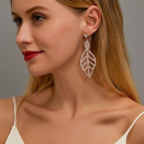Modyle 2020 New Women Girl Bohemian Gold Silver color Leaves Pendant Dangle Drop Earrings Elegant Party Boho Earring Jewelry