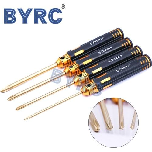 1pcs 3.0 4.0 5.0 5.8mm Phillips Screwdriver Cross Screw Driver Non-slip Titanium Plating Process Repairing Tool for RC Aircraft